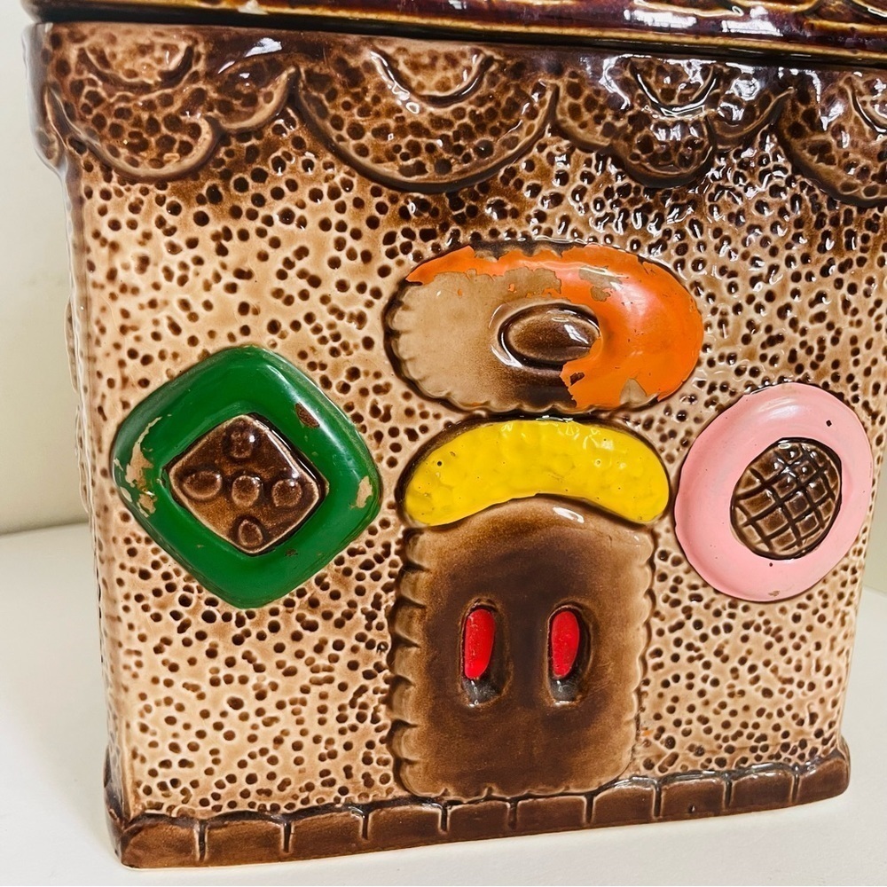 Vintage Ceramic Cookie Jar Gingerbread Design 1970s Japan - Picture 12 of 12